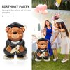 DEARMAMY Bear Balloons Graduation Foil Balloons Bear Shaped Animal Balloons Graduation Cap Balloon Congrats Grad Bear Balloons Graduation Party Decorations Supplies