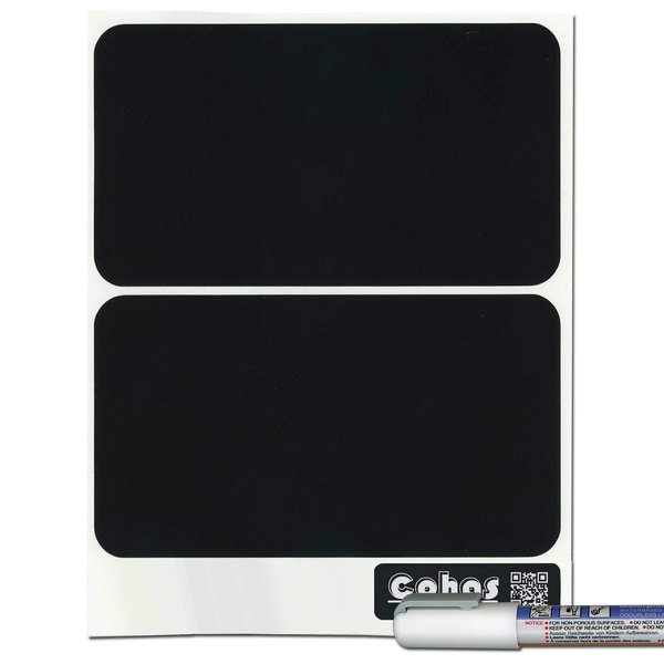 Cohas Chalkboard Labels for Tub and Tote Storage Containers Includes Liquid Chalk Marker and 8 Labels, Fine Tip, White Marker