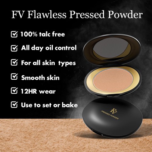 FV Setting Powder, Oil-Control, Long-Lasting, Medium Coverage Pressed Face Powder Makeup, Matte Finish for Oily, Dry & Normal Skin, Natural Beige, 0.28 Oz