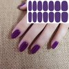 WOKOTO 20 Sheets Dark Solid Color Series Nail Polish Strips Stickers with Nail File Self-Adhesive Punk Rock Gel Nail Strips Full Nail Wraps for Women Nails Art