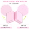 Mini Nail Buffer Blocks, 100/180 Grit Sponge Buffing Sanding Block File Manicure Tools Bulk 50Pcs (Pink)