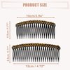 VOCOSTE 2pcs Rhinestone Side Hair Comb, 20 Teeth and 24 Wide Teeth Side Combs, Faux Crystal Plastic Slide Combs for Women's Fashion Accessories, Champagne