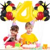 Red Black Yellow Number 4 Balloon Kit for Kids Party, 4 Balloon Cartoon Birthday Party Decorations, 4 Balloon Number for Kids Cartoon Birthday Party Decorations Supplies