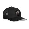 HAKA HOU City Trucker Hat, Houston Hat for Men & Women, Adjustable Baseball Hat, Mesh Snapback, Sturdy Outdoor Black Golf Hat (Black)