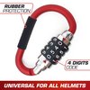 RADIKAL RK540R Motorcycle Helmet Lock, Multifunction Steel Cable, T Bar Extension Adapter, High Security Pin 4-Digit Combination Carabiner Lock Anti Theft Motorbike Bicycle Jacket Luggage Bag
