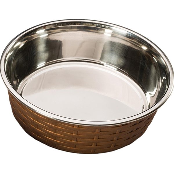 Ethical Pets Soho Basket Weave Stainless Dog Dish, 15 oz, Copper (58502.0)