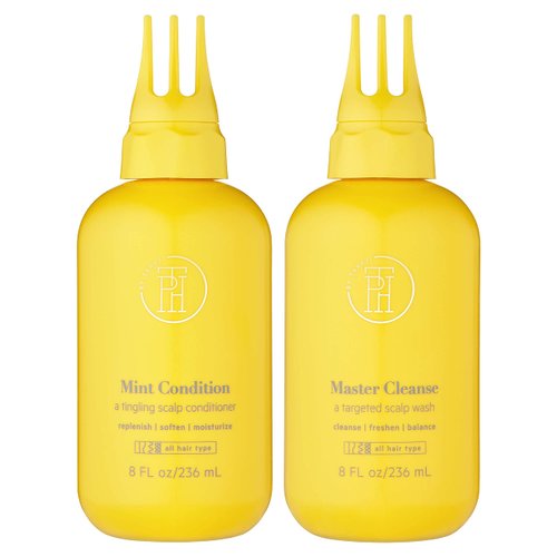 TPH BY TARAJI Scalp Care Bundle | Master Cleanse Scalp Treatment Wash Hair Rinse For Buildup & Mint Condition Tingling Moisturizing Scalp Leave-in Conditioner for Dry Hair | Sulfate Free