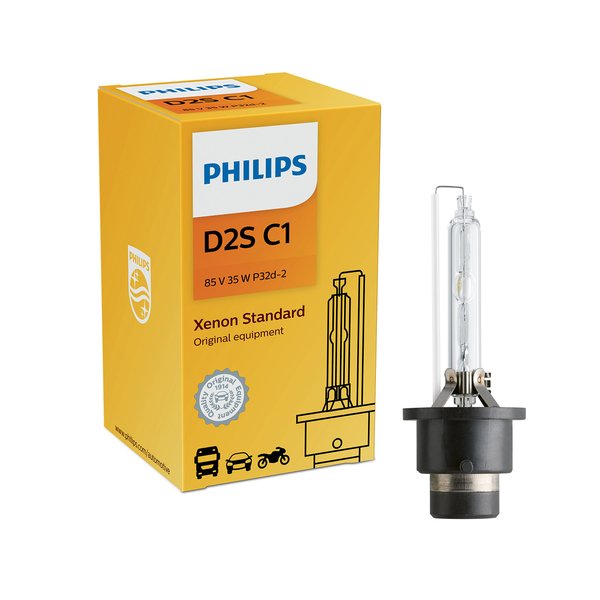 PHILIPS - 85122C1 Philips D2S Standard Authentic Xenon HID Headlight Bulb, 1 Pack