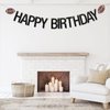 RoadSea Football Happy Birthday Banner - Sport Theme Football Player Birthday Garland Bunting Supplies - Football Enthusiast Birthday Party Decorations - Black Glitter