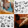 Cerlaza 20 Sheets Small Butterfly Temporary Tattoos for Women, 120 Styles Black Butterflies Tattoo Stickers Waterproof Long Lasting, Butterfly Themed Decorations Gifts for Girls Kids