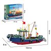 MEOA Fishing Boat Building Blocks Toys 582pcs Marine Theme City Ship Model Building Kits Fishing Ships Building Set for Boys Ideal Gifts for Kids and Adults