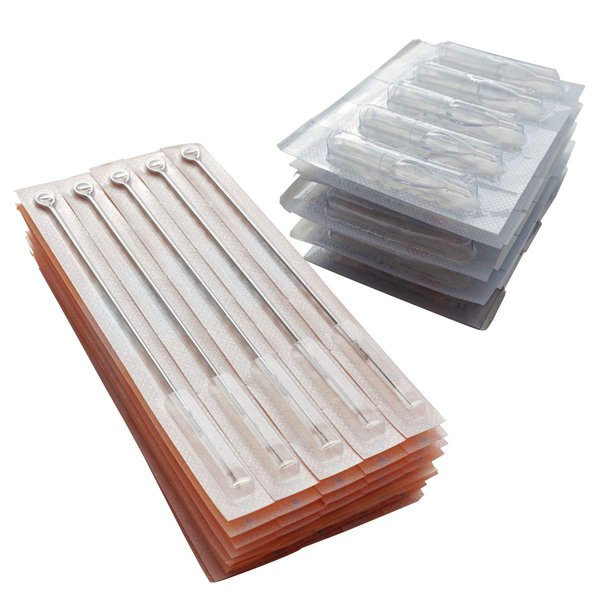 Needlehouse 50pcs Disposable & Sterilized Tattoo Needles 5 Round Liner (5RL) and 50pcs Professional Sterile Plastic Disposable Clear Tattoo Tips Round 5RC (1205RL)