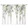 oolygoo Eucalyptus Botanical Leaves Floral Kitchen Window Curtains Over Sink Boho Farmhouse Flower Leaf Small Window Treatment Sage Green Cafe Short Curtains for Bathroom Tier Drapes 27.5x39 inch