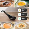 Asian Soup Spoons - YFWOOD 6.75 Inch Ceramic Ramen Spoon,Black Chinese Soup Spoons,With Deep Oval Hook Design,Perfect for Pho,Wonton,Dumpling And Miso Soups,Set Of 6