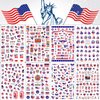 8 Sheets 4th of July Nail Art Stickers Decals Red White Blue Designs USA Independence Day Patriotic Nail Stickers 3D Self-Adhesive American Flag Flame Heart Star Nail Decals Supplies for Women