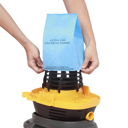 WORKSHOP Wet/Dry Vacs Vacuum Bags WS01025F2 Shop Vacuum Bag Filter (2-Pack, 6 Shop Vacuum Bags With Retaining Bands), Bag Filter For Select 2-1/2-Gallon To 5-Gallon Shop Vacuum Cleaners