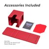 Mage Tech Commander Deck Box Lite - Card Display with Mini Snap Card Holder & Removable Cover, Fits 100+ Single-Sleeved Cards, Ideal for MTG, PTCG, OPCG, SWU & More(Red)