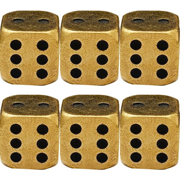 Metal Dice Set 6pcs Brass Dices Game Dice Metal Dices Poker Party Game Toy Portable Dice Man Boyfriend Club Bar Entertainment Game Accessories
