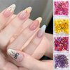 Nail Stickers Dried Pink Flowers Nail Art Stickers Decals 3D Spring Small Flower DIY Nail Art Design Flower Nail Art Supplies Natural Floral Nail Decals for Women Girls 1 Box