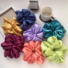 Silk Scrunchies,Elastic Bands Ponytail Holder Silk Satin No Damage, Soft Satin Scrunchies,Hair Accessories Hair Scrunchies Suitable for Women Girls for Thick Thin Fine Curly hair (Red)