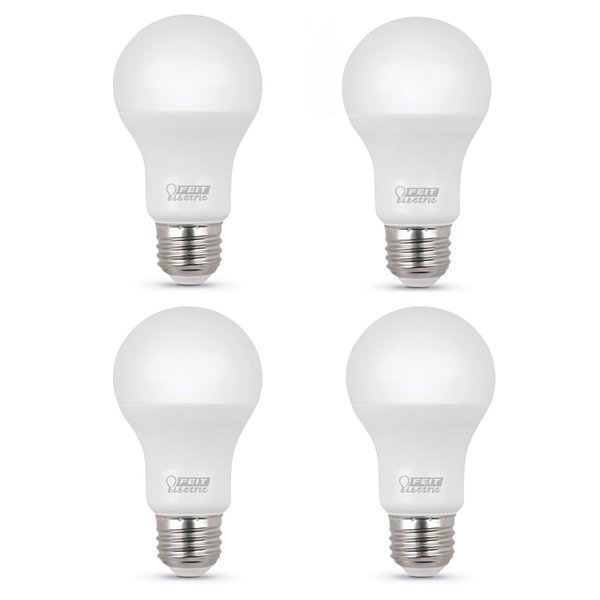 Feit Electric A19 LED Light Bulb, 60W Equivalent, E26 Medium Base, 800 Lumens, 3500K Neutral White, Non-Dimmable Standard Light Bulb, 10-Year Lifetime, A800/835/10KLED/4, 4 Packs