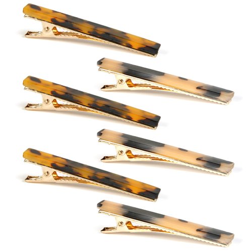 Cobahom 6 Pack Hair Clips for Styling Duckbill Hair Clips Leopard Print Hair Clips Metal Duck Teeth Hair Pins Chic Tortoise Shell Hair Clips for Women 2.36 Inch