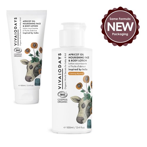 VIVAIODAYS Organic Apricot Oil Nourishing Face & Body Lotion for Baby & Everyone Else (3.4 fl oz | 100 m)