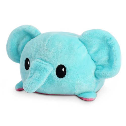 TeeTurtle - The Original Reversible Elephant Plushie - Blue + Pink - Cute Sensory Fidget Stuffed Animals That Show Your Mood 3.5 inch