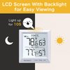KIDLEDUCT Indoor Outdoor Thermometer Wireless Battery Powered, High Precision Inside Outside Humidity Temperature with Alert, 10S Backlight Weather Thermometers with 1 Sensor, 330ft Wireless, White