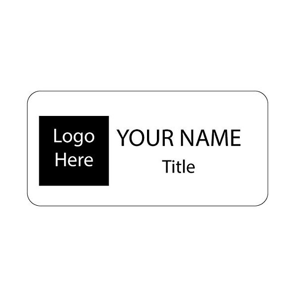 Business Name ID/Badge Custom Full Color Printing - Magnet Backer (White)