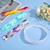 Yunlly 12 Pcs White Headband for Tie Dye Party Supplies Cotton Headbands for Women Tie Dye Elastic Head Bands Stretchy Non Slip White Head Wrap Holder for Girls Accessories