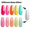 RARJSM Neon Gel Nail Polish Kit Soak off Holographic Nail Polish Set Silver Glitter Nail Polish Irridescent Colors Green Yellow Neon Orange Hot Pink Rose Red 6 Piece Set 7.5ML Curing Required