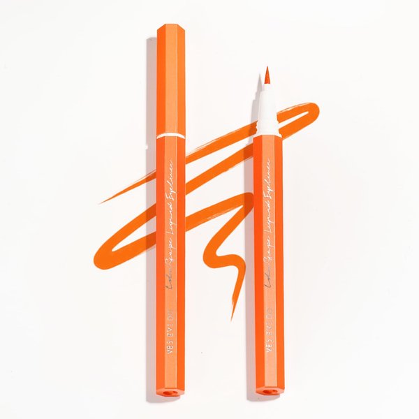 YES.EYE DO Ultra Fine Felt Tip Orange Liquid Eyeliner - Long Lasting Semi Matte Colorful Eye Liner Pen - High Pigment for Intense Color - Water Removable - Party Makeup Body Art Use (Tangerine Burst)