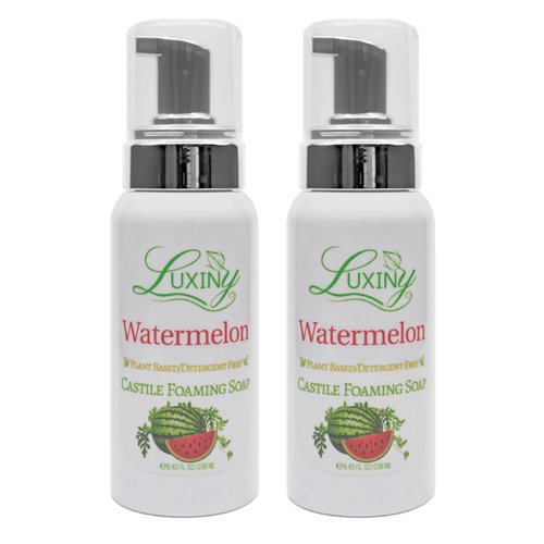 Castile soap, Liquid Foaming Hand Soap, Hand Wash for the Kitchen & Bathroom, Palm Oil Free, Vegan & Cruelty Free, Made in the USA, 8.45 oz., 2 Pack (Watermelon)