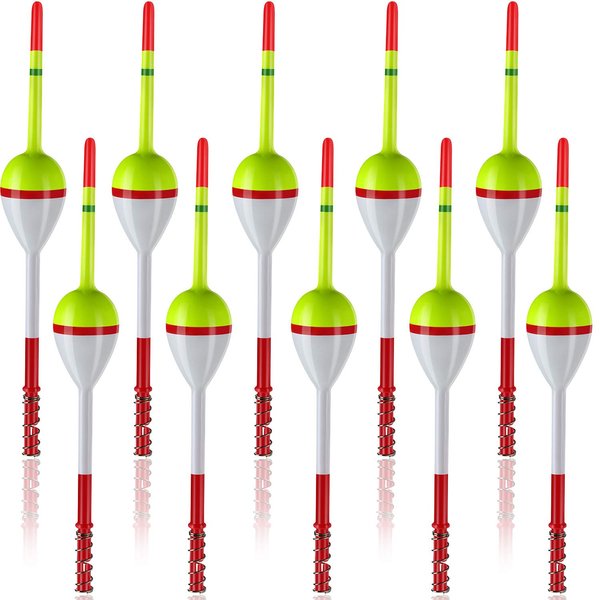 Sumind 10 Pieces Fishing Floats Balsa Wood Floats Oval Stick Floats Slip Bobbers for Fishing Tackle Accessories (0.79 Inch in Diameter, 1.18 Inch in Length)