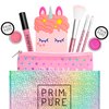 Prim and Pure Mineral Gift Set with Unicorn Mirror| Perfect for Play Dates & Birthday Parties | Kids Eyeshadow Makeup – Mineral Blush | Organic & Natural Makeup Kit for Kids| Made in USA (Pink)