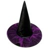 Seasons Stars SSDecor Halloween Witch Hat with Purple Tulle and Sequins, Halloween Costume Accessory Black and Purple Witch Cap for Kids Women Halloween Party