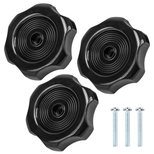 Dairrr Fuuu RV Window and Vent Knob Replacement 1" Shaft, Camper Window Crank Handle Knobs Part, Latch Lock Knob for Travel Trailer Window, RV Interior Hardware, Black, 3 PCS