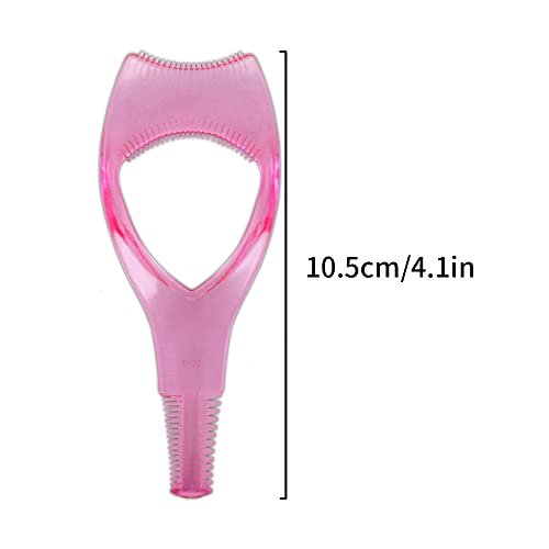 Eyelash Brush Tool，2pcs 3 in 1 Makeup Cosmetic Eyelash Tool Upper Lower Eye Lash Mascara Guard Applicator ，For Women Girls (Pink+blue)