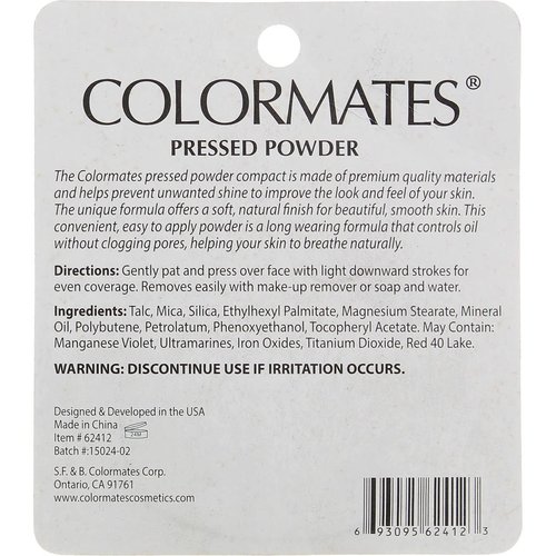 Colormates Pressed Powder, Natural Beige 62412, 0.35 oz