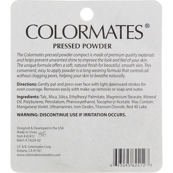 Colormates Pressed Powder, Natural Beige 62412, 0.35 oz