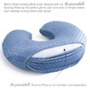 The Peanutshell Nursing Pillow Cover Set for Baby Boys or Girls | Dinosaur & Navy Blue Minky Dot | Unisex 2 Pack