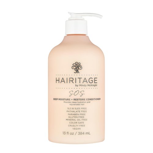 Hairitage S.O.S. Deep Moisture & Restore Deep Conditioner for Dry, Thick Hair | For Coily, Curly & Wavy Hair Types | Vegan for Women & Men, 13 Fl Oz