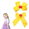 Back to School Hair Clips Bow Hair Clips for Women Yellow Apple Bows Claw Clips Design Cute Hair Accessories for Styling Non-Slip Hair Clips Decorations 2PCS