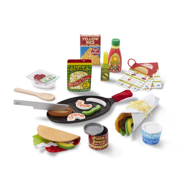 Melissa & Doug Fill & Fold Taco & Tortilla Set | Kitchen Accessories | Role Play | Toys for 2 Year Old boy | Toy Kitchen | Play Food | Toy Food | Pretend Play | Age +3 Years | Gift for Boy or Girl