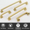 Haidms 10 Pack Gold Drawer Pulls Brushed Gold Cabinet Pulls 3 inch Gold Cabinet Handles Brass Drawer Pulls, Vintage Square Dresser Handles Solid Kitchen Cabinet Handles