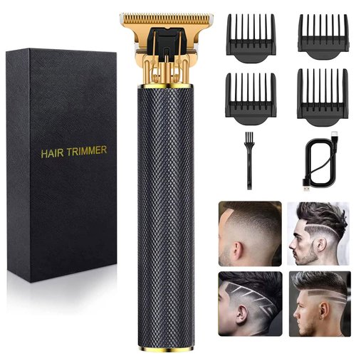 Hair Clippers for Mens Zero Gapped Cordless Hair Trimmer T-Blade Trimmer Professional Haircut & Grooming Kit Rechargeable Edgers Clippers Hair Trimmer Shaver Cutting Kit with LCD Display (Black)