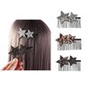 Pokinge 3pcs Sweet Rhinestone Star Hair Comb Metal Side Hair Combs With Long Teeth Slide Hair Clips Fixed Combs Hair Accessories U Shape Hair Styling Comb