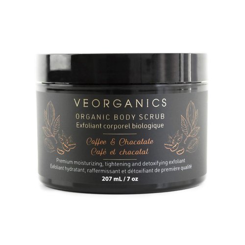 Organic Coffee & Chocolate Body Scrub by VeOrganics - Premium Moisturizing, Tightening and Detoxifying Exfoliant