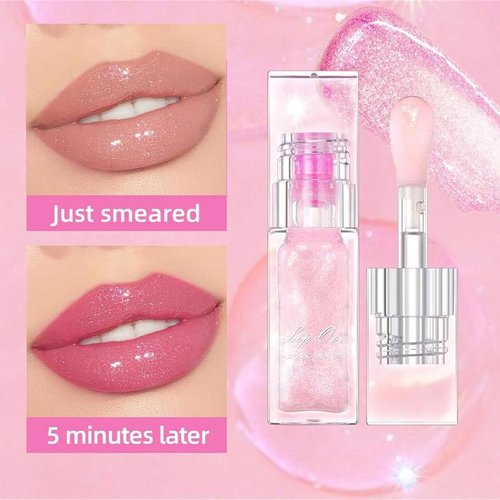 ZEXILILA 2PCS Magic Color Changing Lip Oil V2, Bossup Cosmetics Color Changing Lip Oil, Ddgoods Lip Gloss, Boss up Color Changing Lip Oil, Warm Change Moisturizing